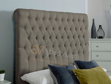 Virage Ottoman Upholstered Bed Frame with tall headboard